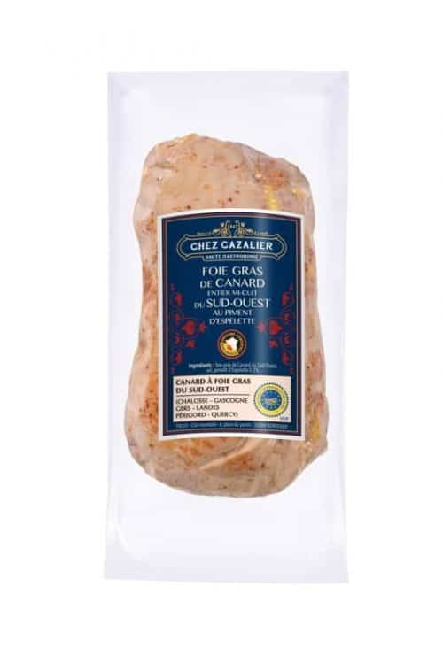 Foie gras de canard entier mi-cuit du sud-ouest au piment d'espelette