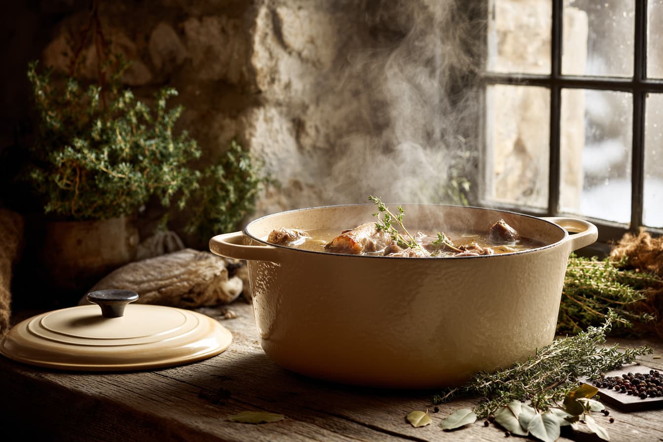 Bouillon d'os de canard